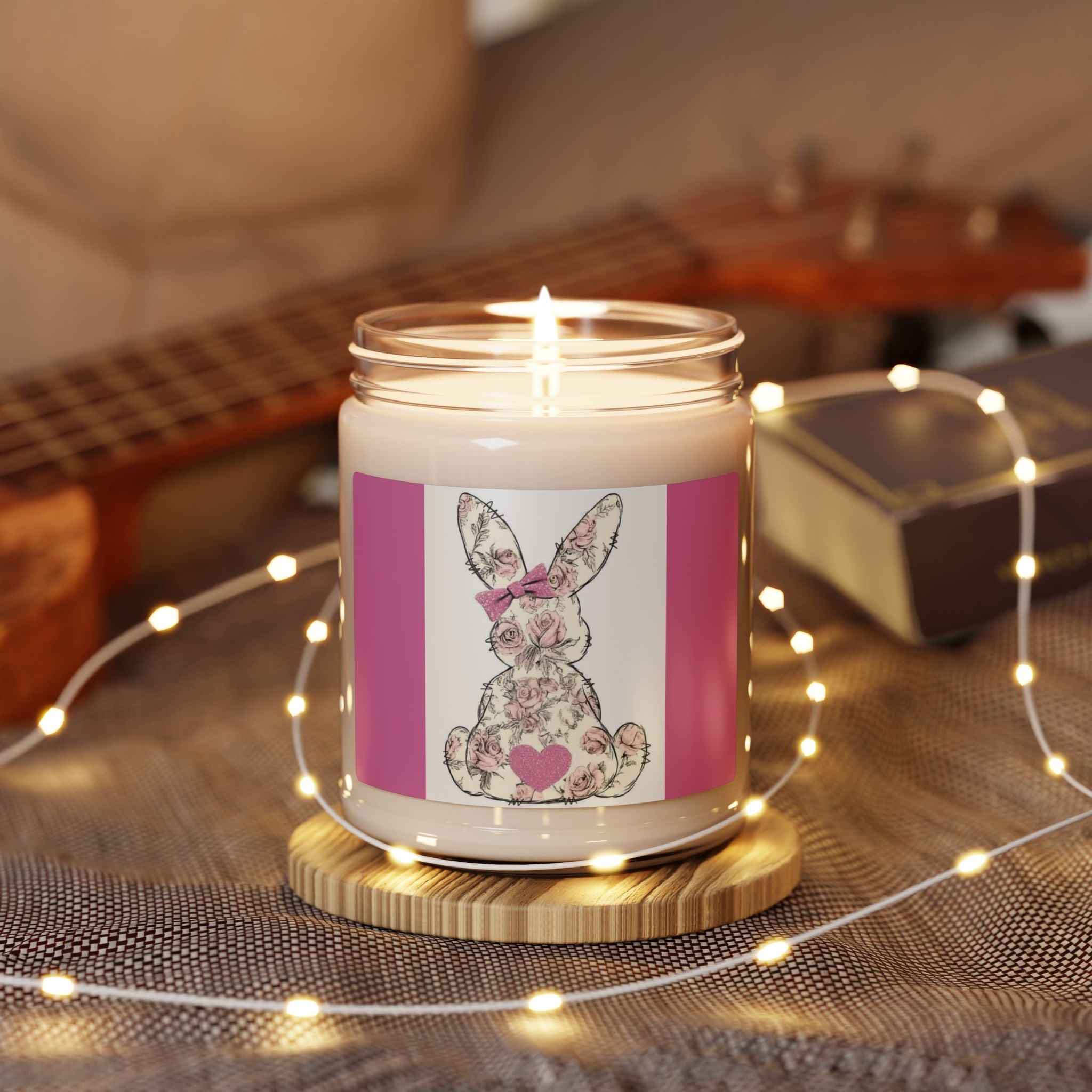 Scented Soy Candle, 9oz, Spring bunny design