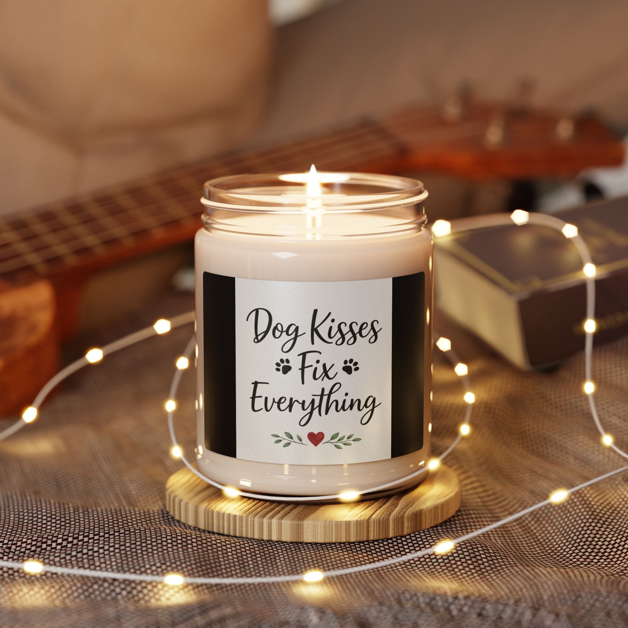 Scented Soy Candle, 9oz Dog kisses fix everything, dog lovers