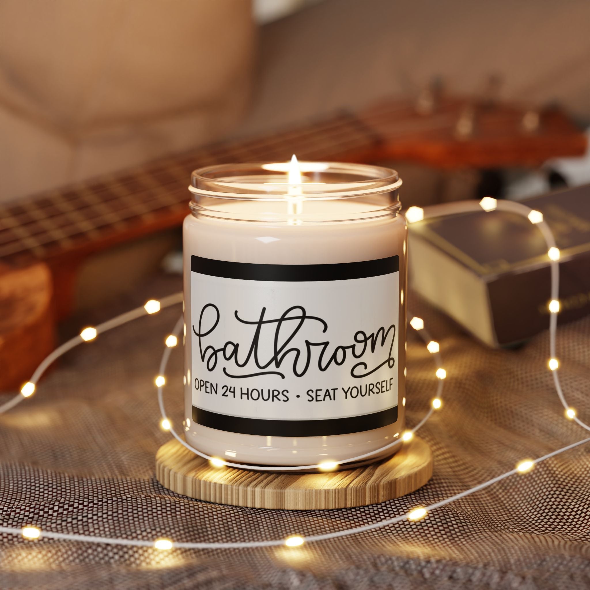 Scented Soy Candle, 9oz, Bathroom 24/7, decor