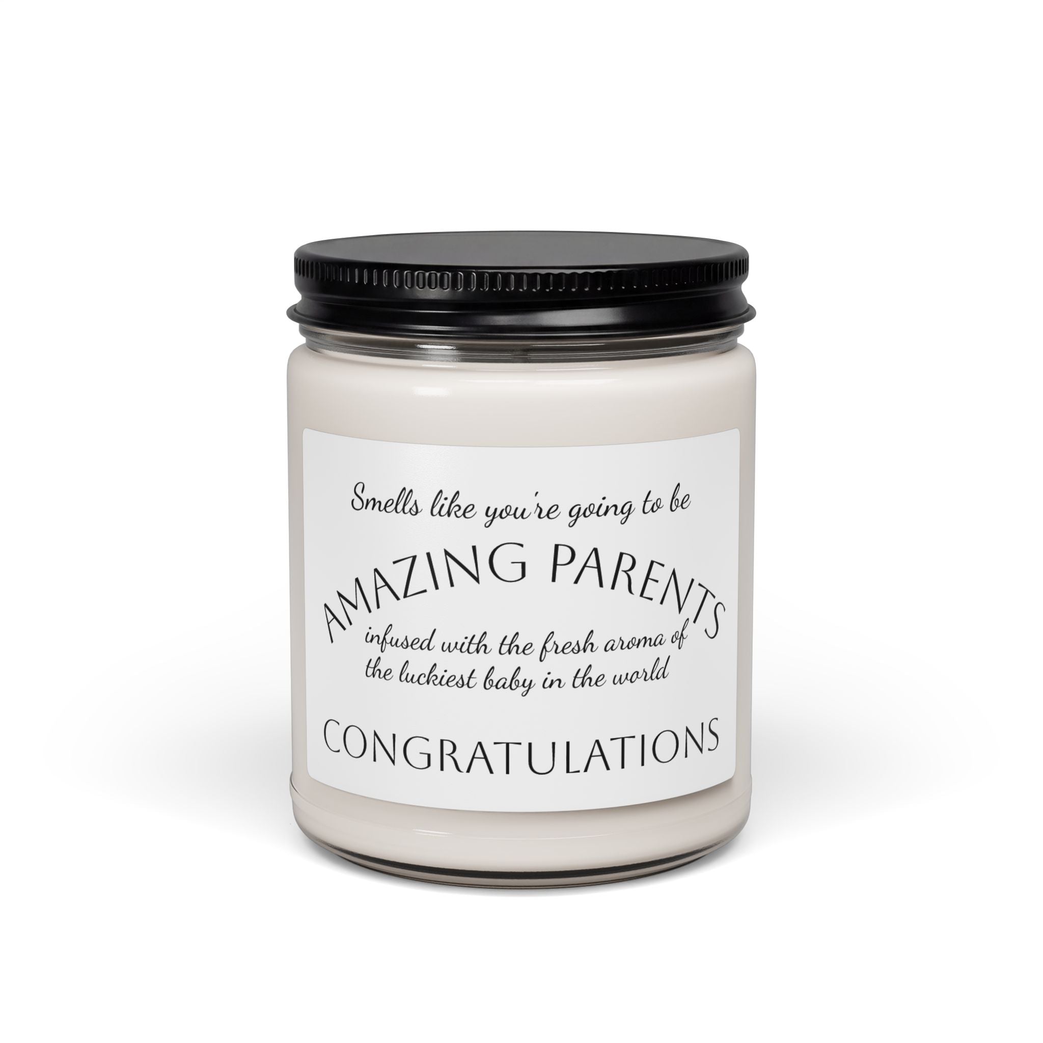Congratulations New Parents Soy Candle — 'Amazing Parents' 9oz Scented Jar