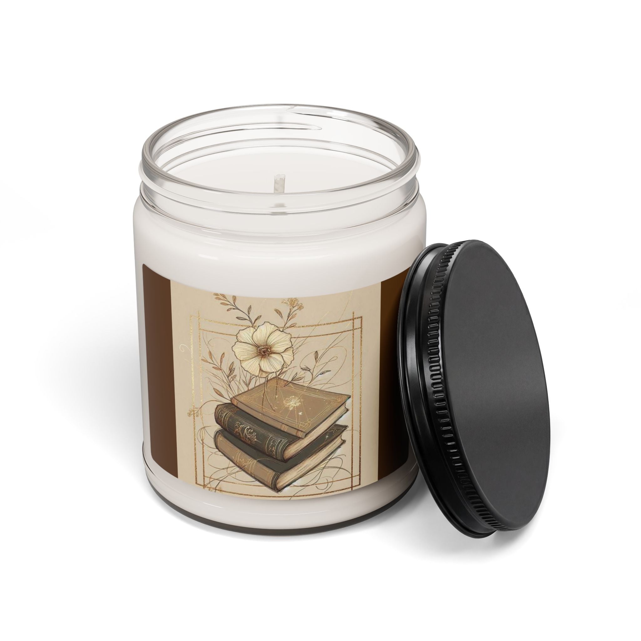 Scented Soy Candle, 9oz, book lover, stacked books