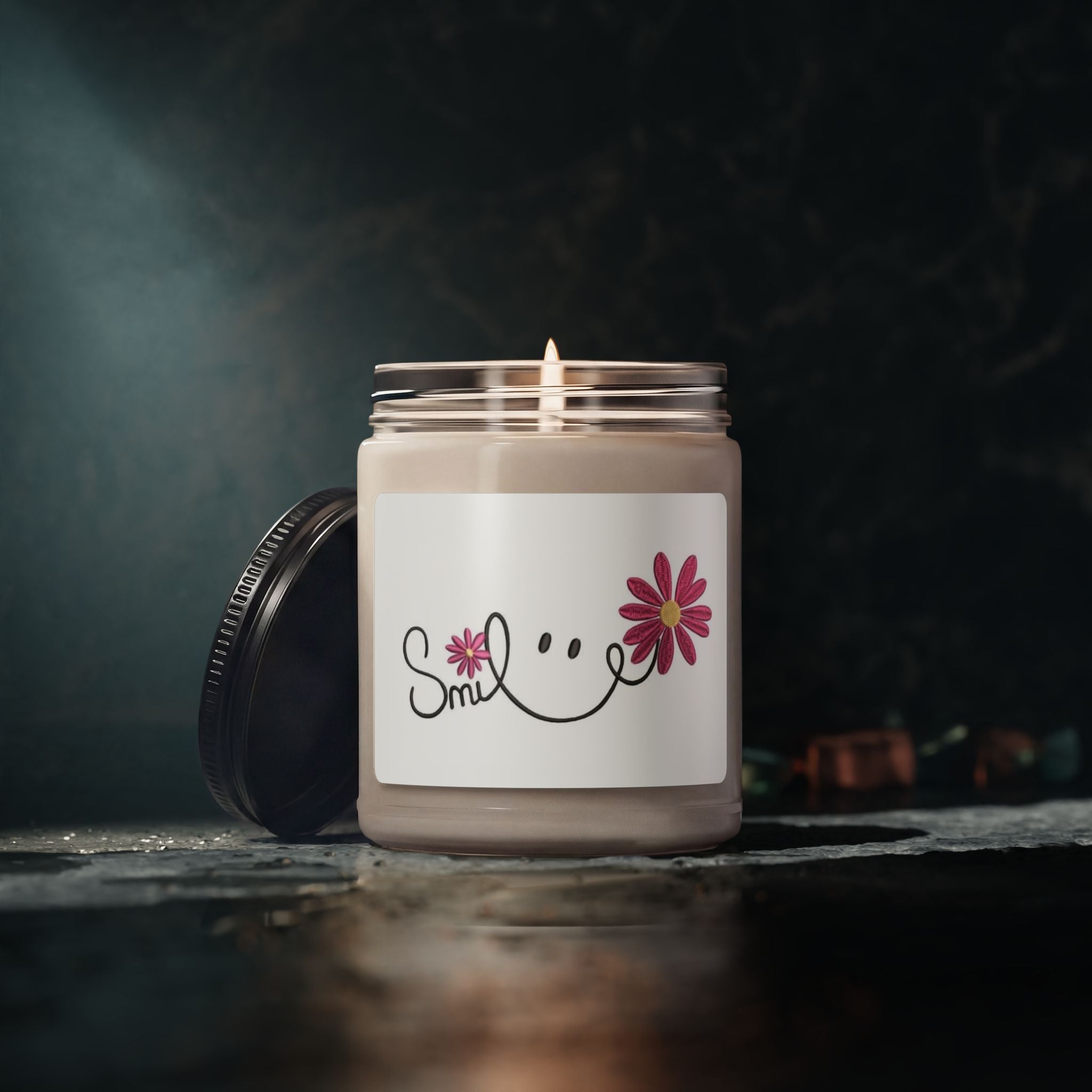 Scented Soy Candle, 9oz, Smile, inspirational, affirmations