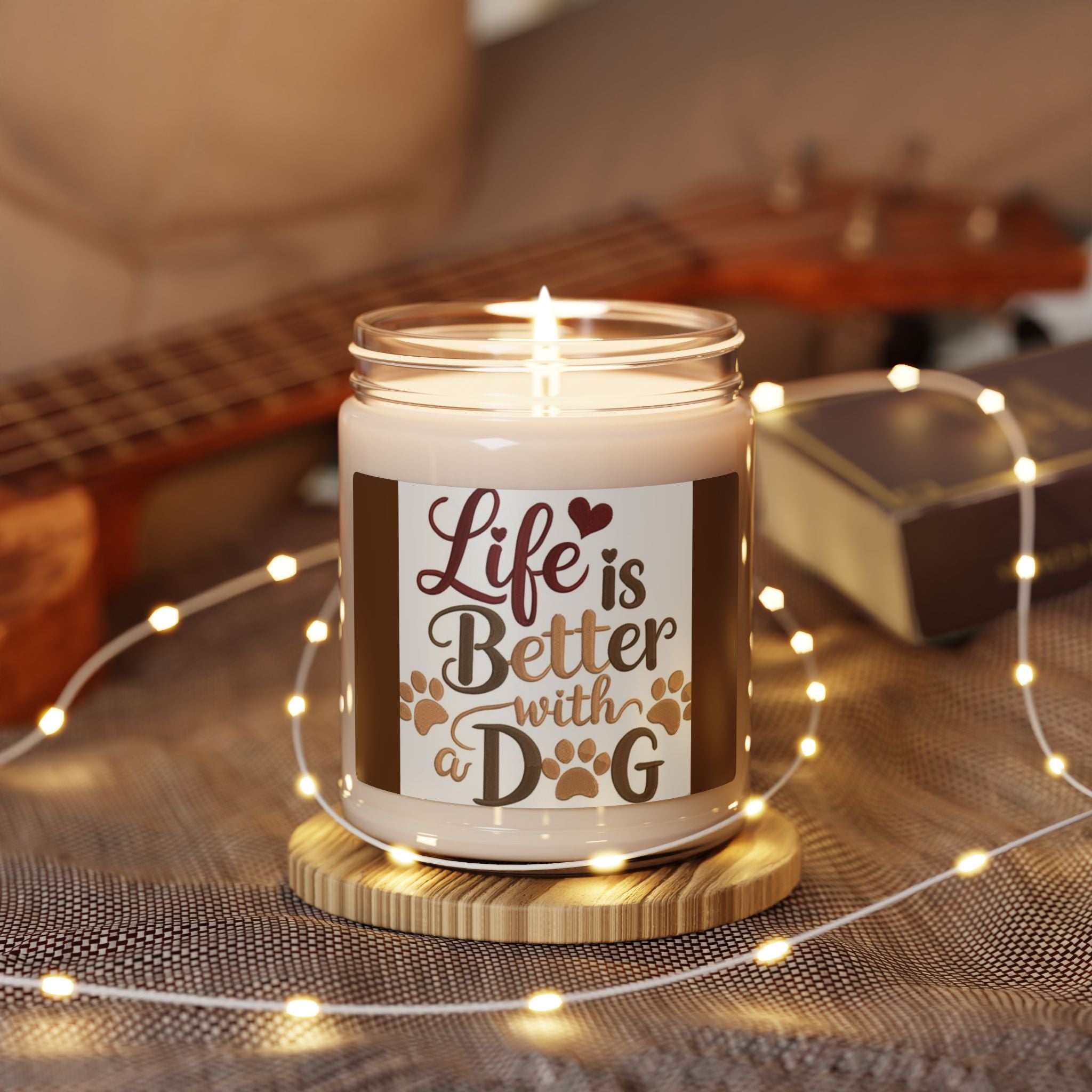 Scented Soy Candle, 9oz, Life is better with a dog