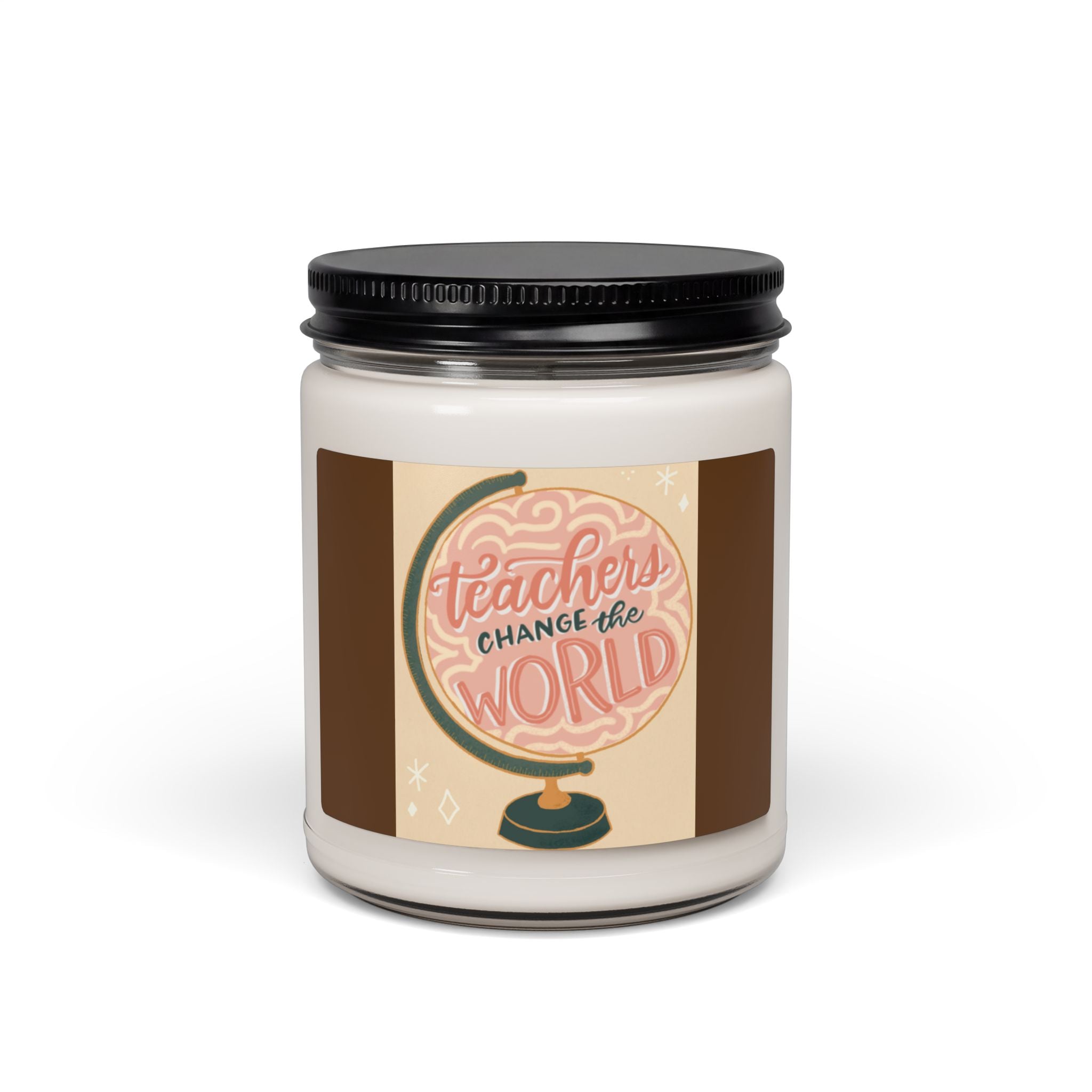 Scented Soy Candle, 9oz, Teacher appreciation globe design