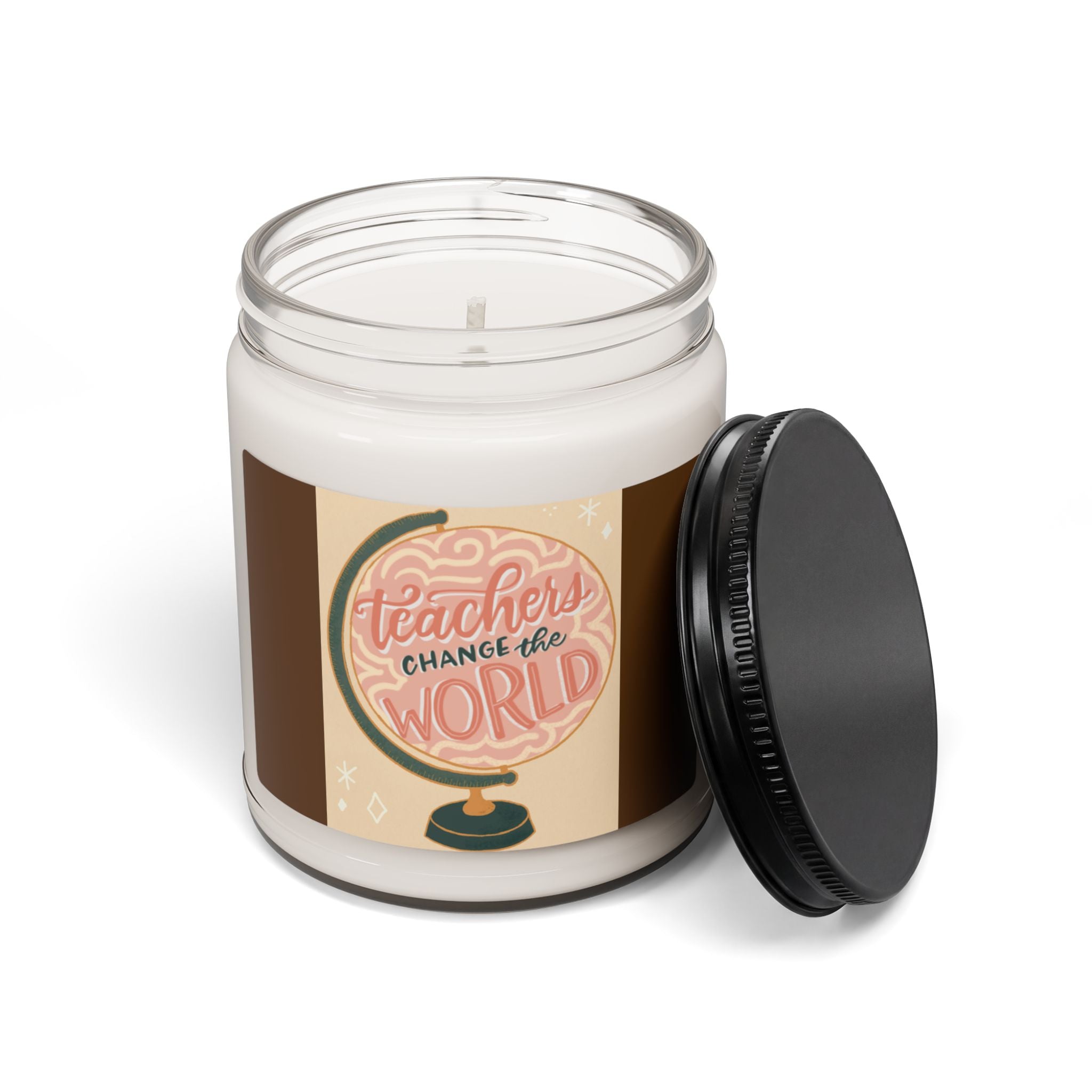Scented Soy Candle, 9oz, Teacher appreciation globe design