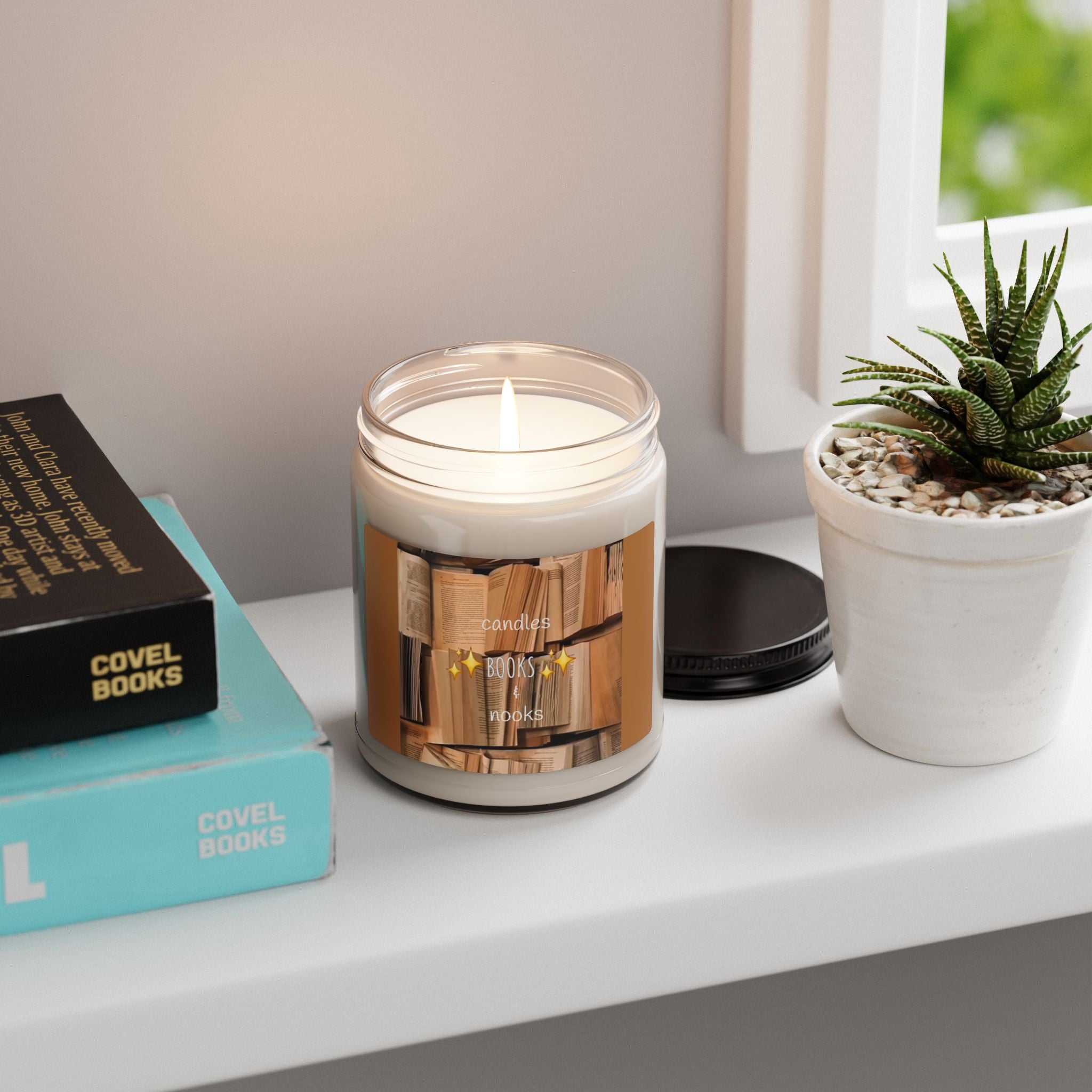 Bookshelf Aesthetic Candle Scented Soy Candle | 9oz Book Lover Home Decor