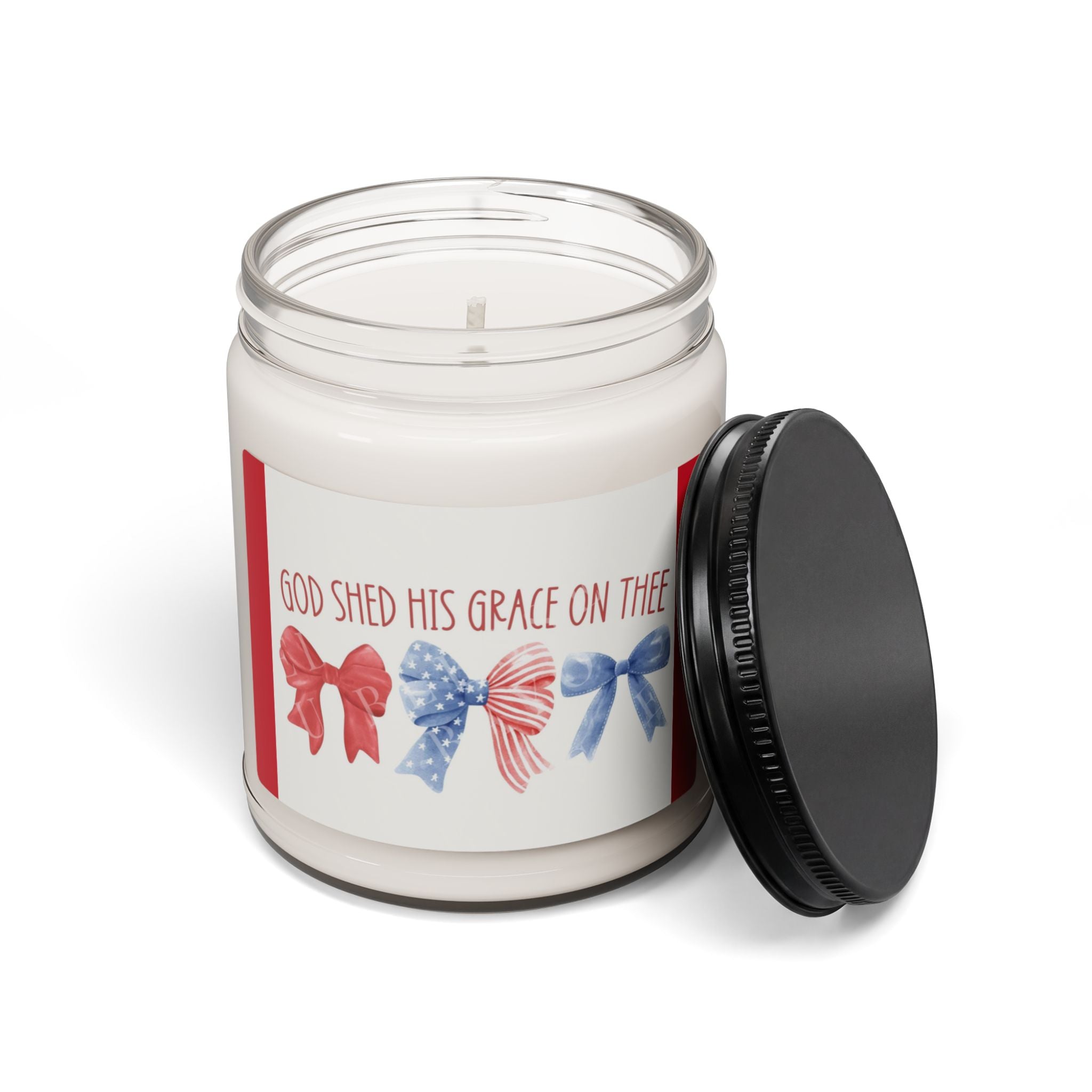 Scented Soy Candle, 9oz, God shed his grace on thee, Military, July 4th