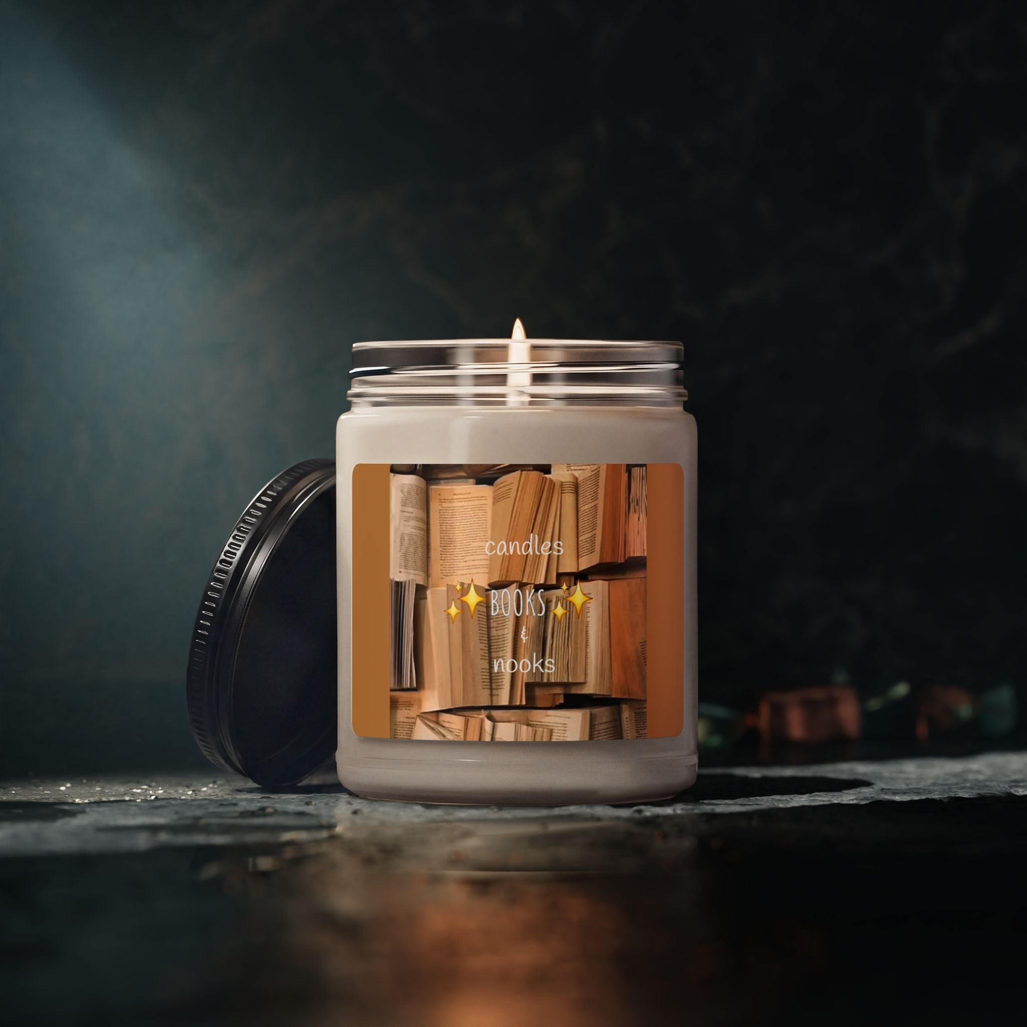 Bookshelf Aesthetic Candle Scented Soy Candle | 9oz Book Lover Home Decor