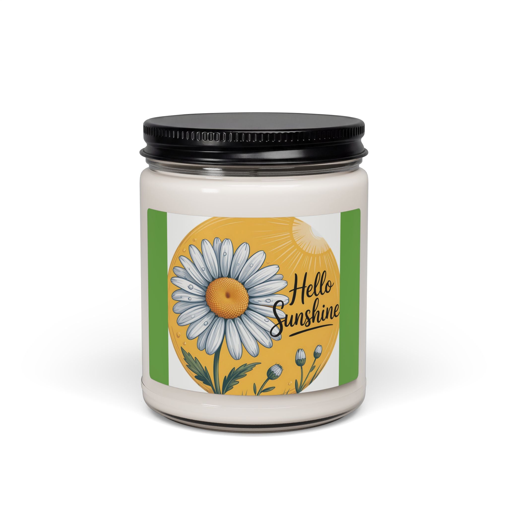 Scented Soy Candle, 9oz, Hello Sunshine, with Daisy design