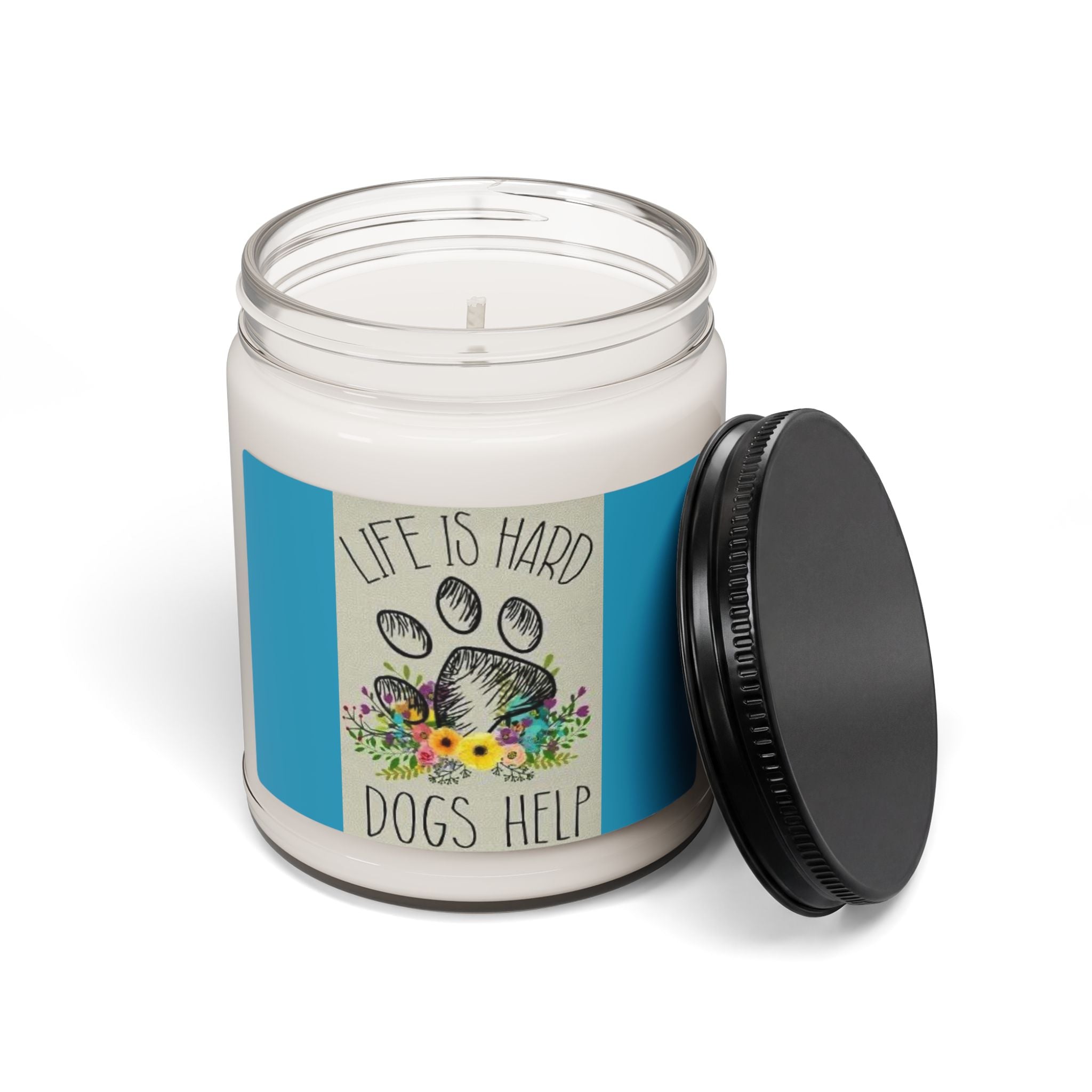 Scented Soy Candle, 9oz, Life is hard, dogs help