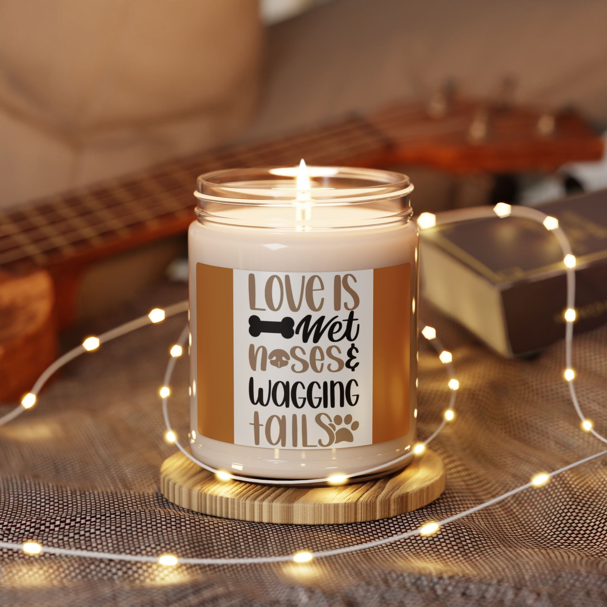 Scented Soy Candle, 9oz, Love is wet noses & wagging tails, Dog lovers