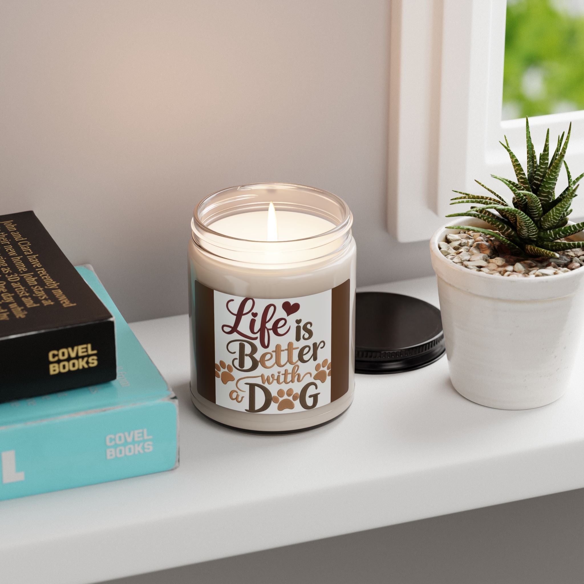 Scented Soy Candle, 9oz, Life is better with a dog - Simply Glow Ohio