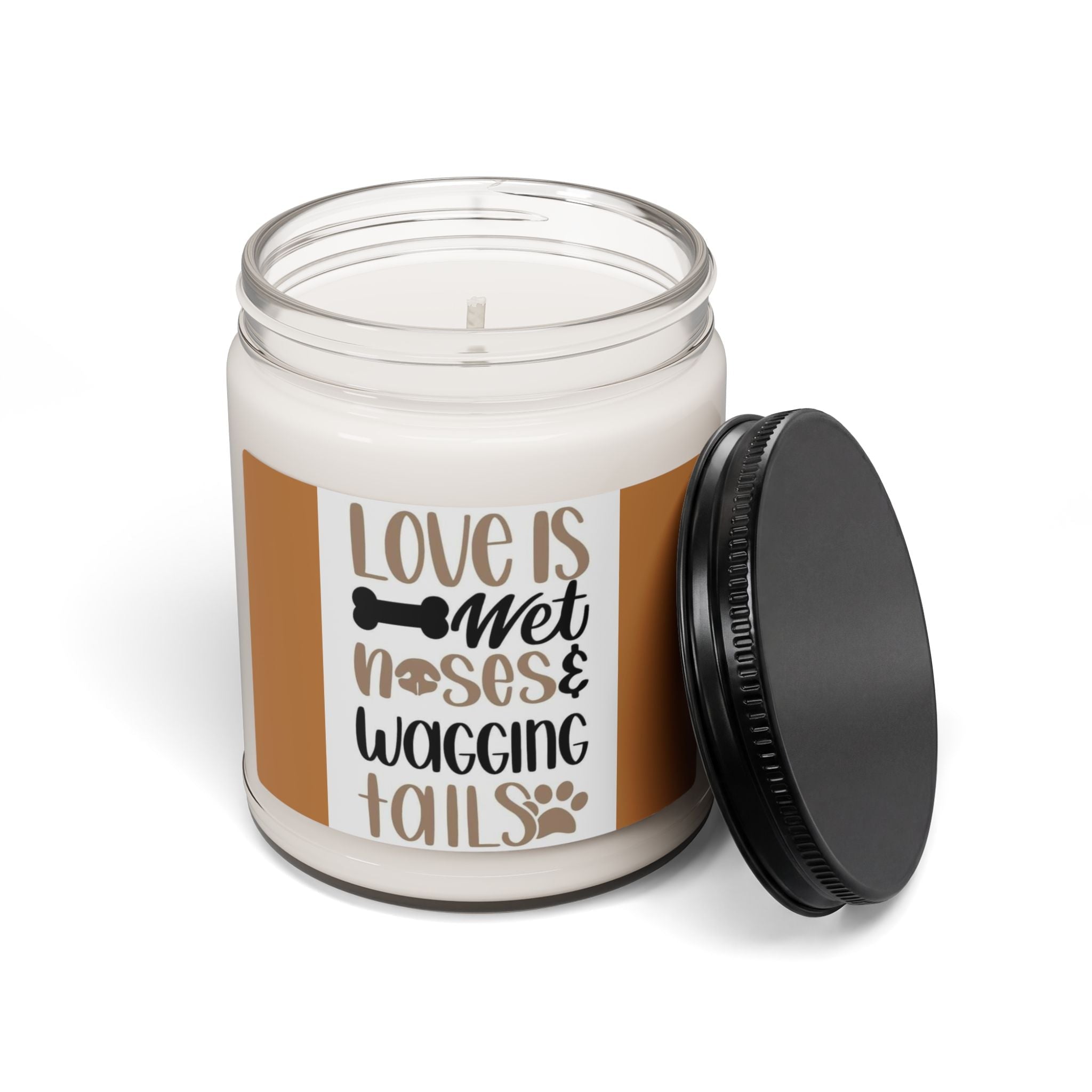 Scented Soy Candle, 9oz, Love is wet noses & wagging tails, Dog lovers - Simply Glow Ohio