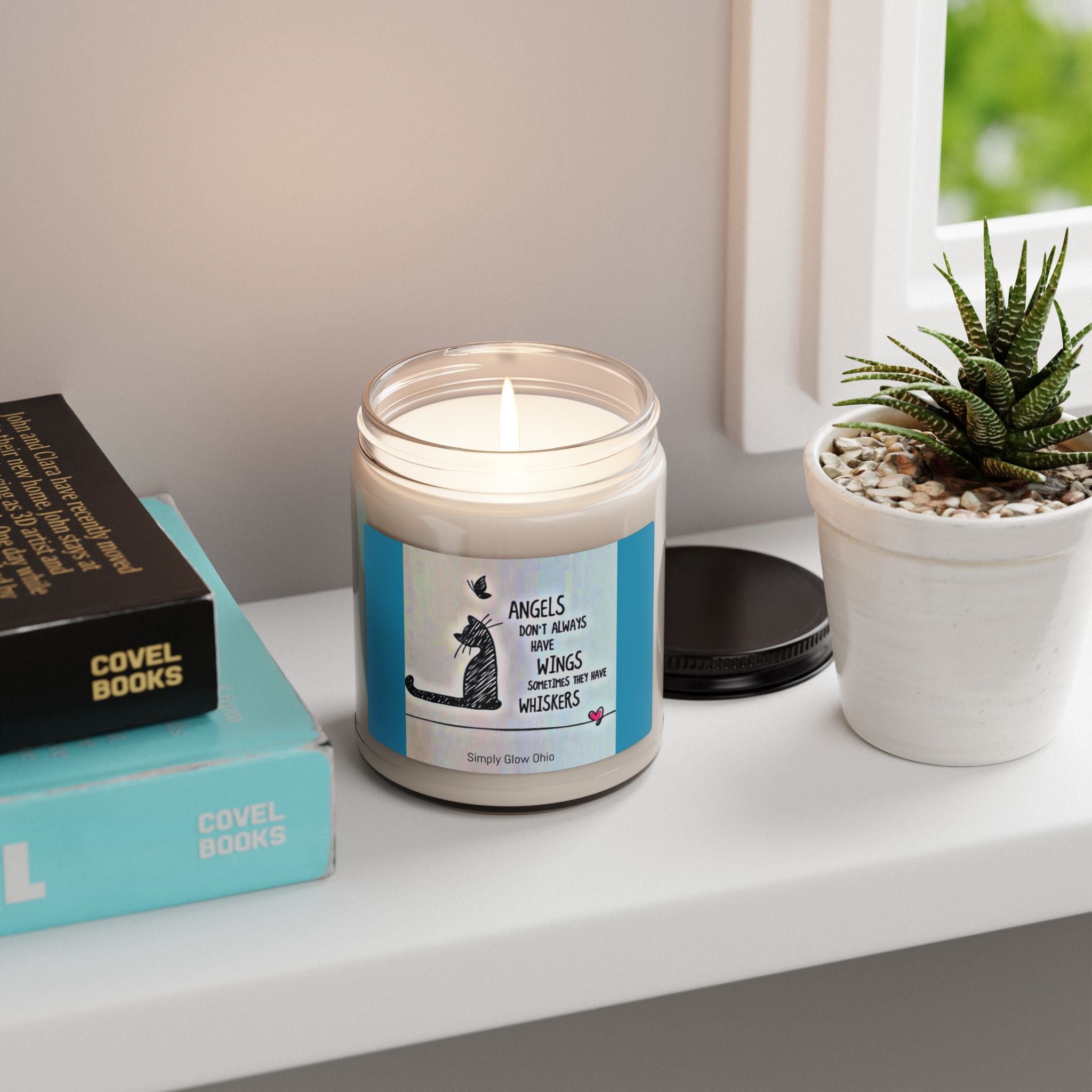 Scented Soy Candle, 9oz, Cat lovers design - Simply Glow Ohio